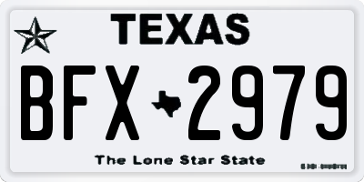 TX license plate BFX2979