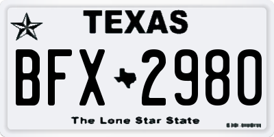 TX license plate BFX2980