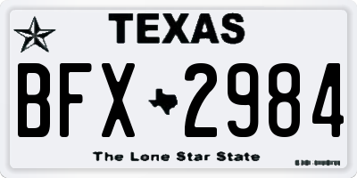 TX license plate BFX2984