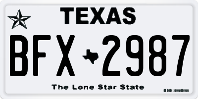 TX license plate BFX2987