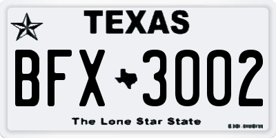 TX license plate BFX3002