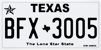 TX license plate BFX3005