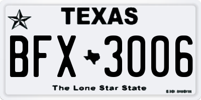 TX license plate BFX3006