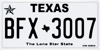 TX license plate BFX3007