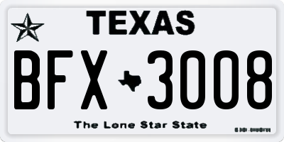 TX license plate BFX3008