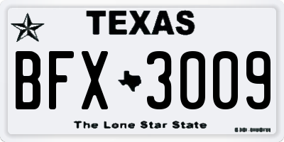 TX license plate BFX3009