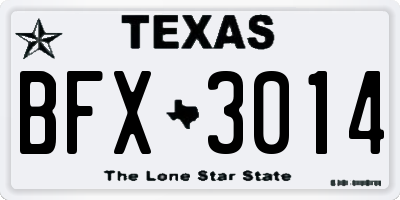 TX license plate BFX3014