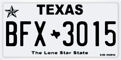 TX license plate BFX3015