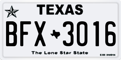 TX license plate BFX3016