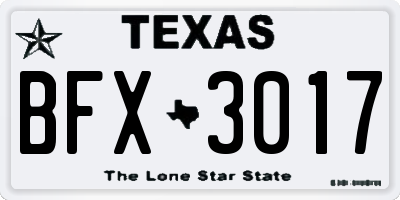 TX license plate BFX3017