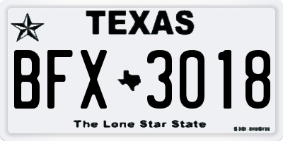 TX license plate BFX3018