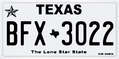 TX license plate BFX3022