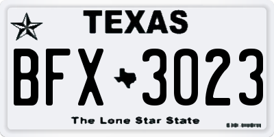 TX license plate BFX3023