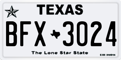 TX license plate BFX3024