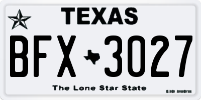 TX license plate BFX3027