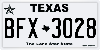 TX license plate BFX3028