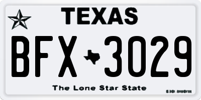 TX license plate BFX3029