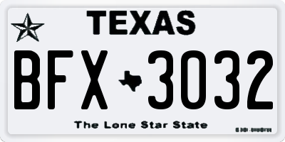 TX license plate BFX3032