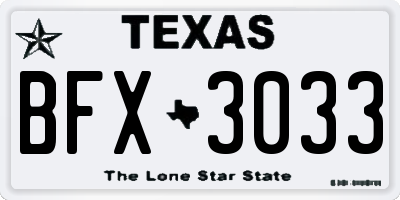 TX license plate BFX3033