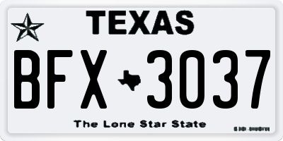 TX license plate BFX3037