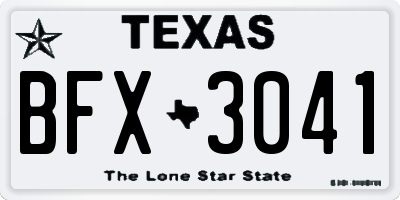 TX license plate BFX3041