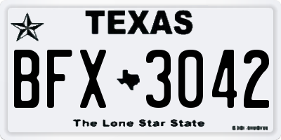 TX license plate BFX3042