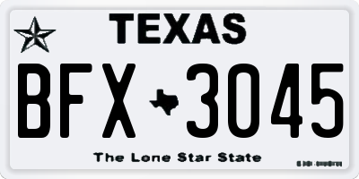TX license plate BFX3045