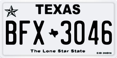 TX license plate BFX3046