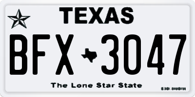 TX license plate BFX3047