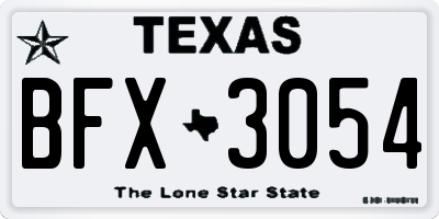 TX license plate BFX3054