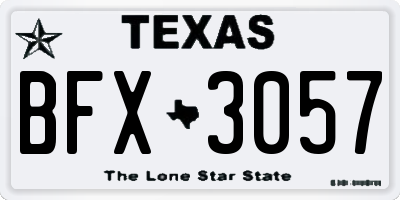 TX license plate BFX3057