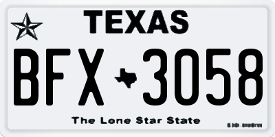TX license plate BFX3058