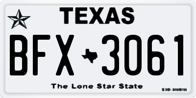 TX license plate BFX3061