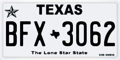 TX license plate BFX3062