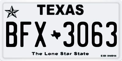 TX license plate BFX3063