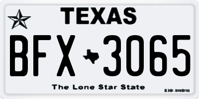 TX license plate BFX3065