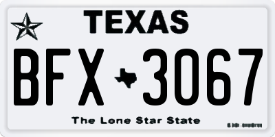 TX license plate BFX3067