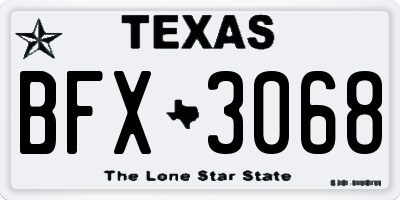 TX license plate BFX3068
