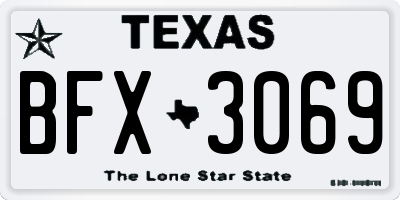 TX license plate BFX3069
