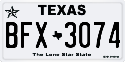 TX license plate BFX3074