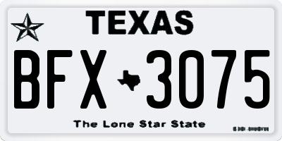 TX license plate BFX3075