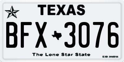 TX license plate BFX3076