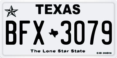 TX license plate BFX3079