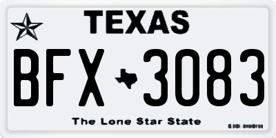 TX license plate BFX3083