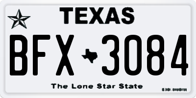 TX license plate BFX3084