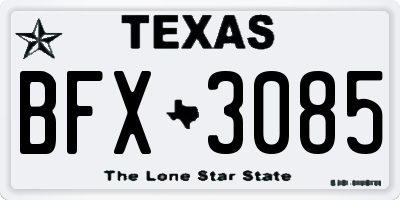 TX license plate BFX3085