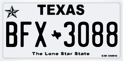 TX license plate BFX3088