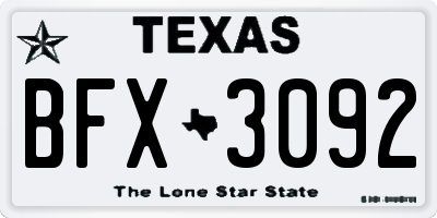 TX license plate BFX3092