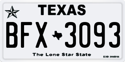 TX license plate BFX3093