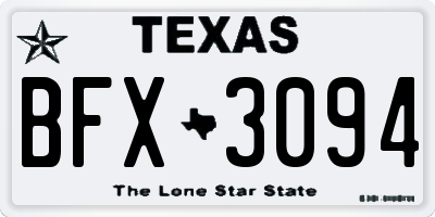 TX license plate BFX3094